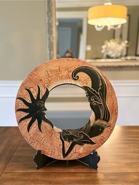 Celestial Sun Moon Mermaid  Mirror 16" Round